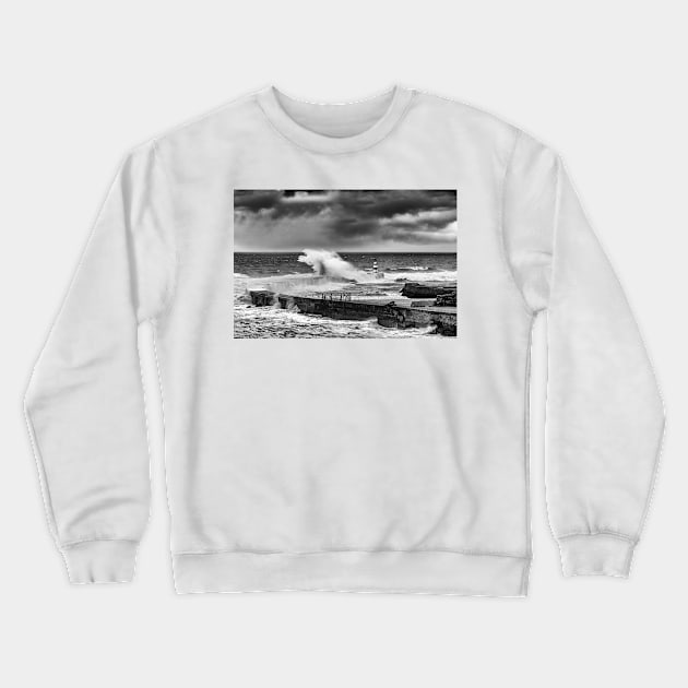 Seaham Winter Storm Crewneck Sweatshirt by Reg-K-Atkinson